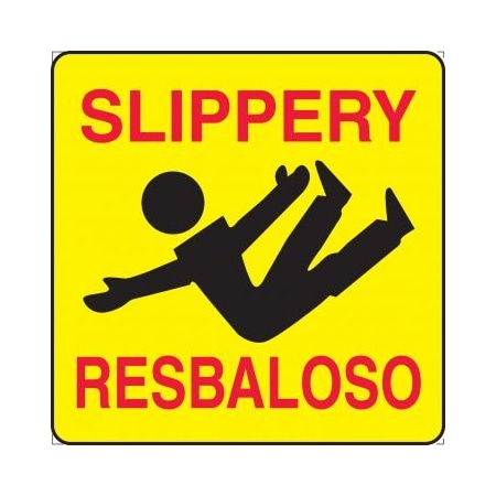 Accuform BILINGUAL SIGN HOLDER LABELS SLIPPERY PFC646 PFC646